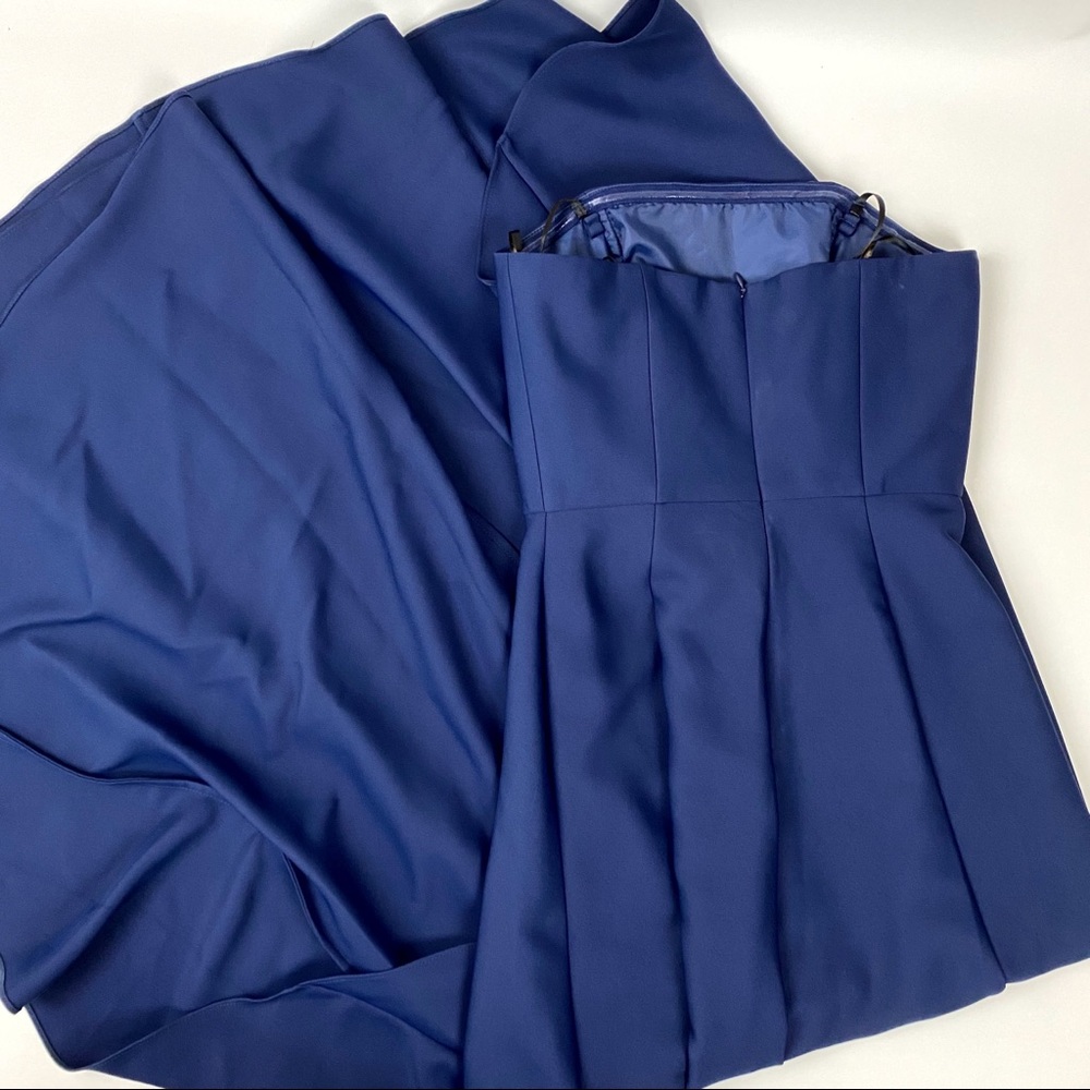 NWT Laundry Navy Strapless Hi-Low Crepe Gown-4 - Picture 6 of 6